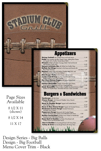 Smart Menus Big Football Menu